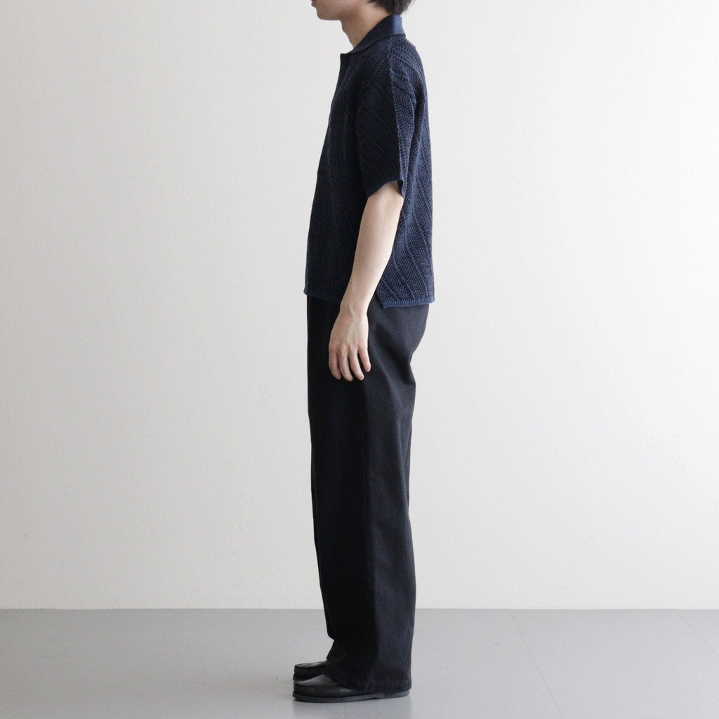 Diagonal Knit Skipper Shirt #NAVY [YK26SS01251S]