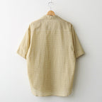 AIRY LIGHT COTTON CHECK HALF SLEEVED SHIRT #MUSTARD GINGHAM CHECK [A26SS02GC]