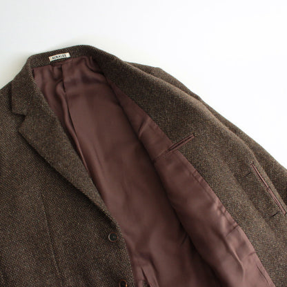 LAMA SHETLAND WOOL TWEED OVER JACKET #BROWN TWEED [A24AJ02LS]