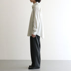 COTTON SILK STRIPE SHIRT #LIGHT GRAY STRIPE [A26AS01CS]