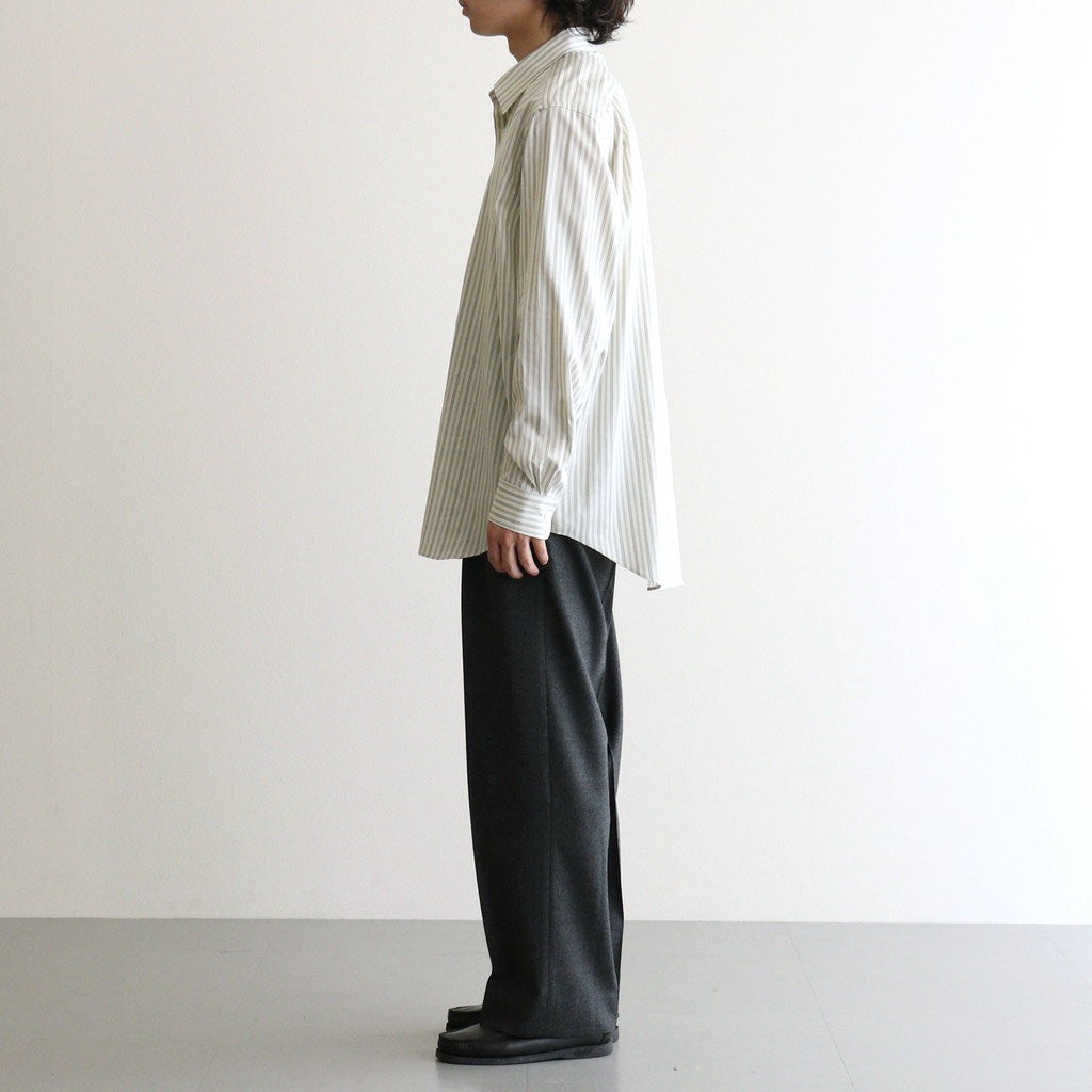 COTTON SILK STRIPE SHIRT #LIGHT GRAY STRIPE [A26AS01CS]