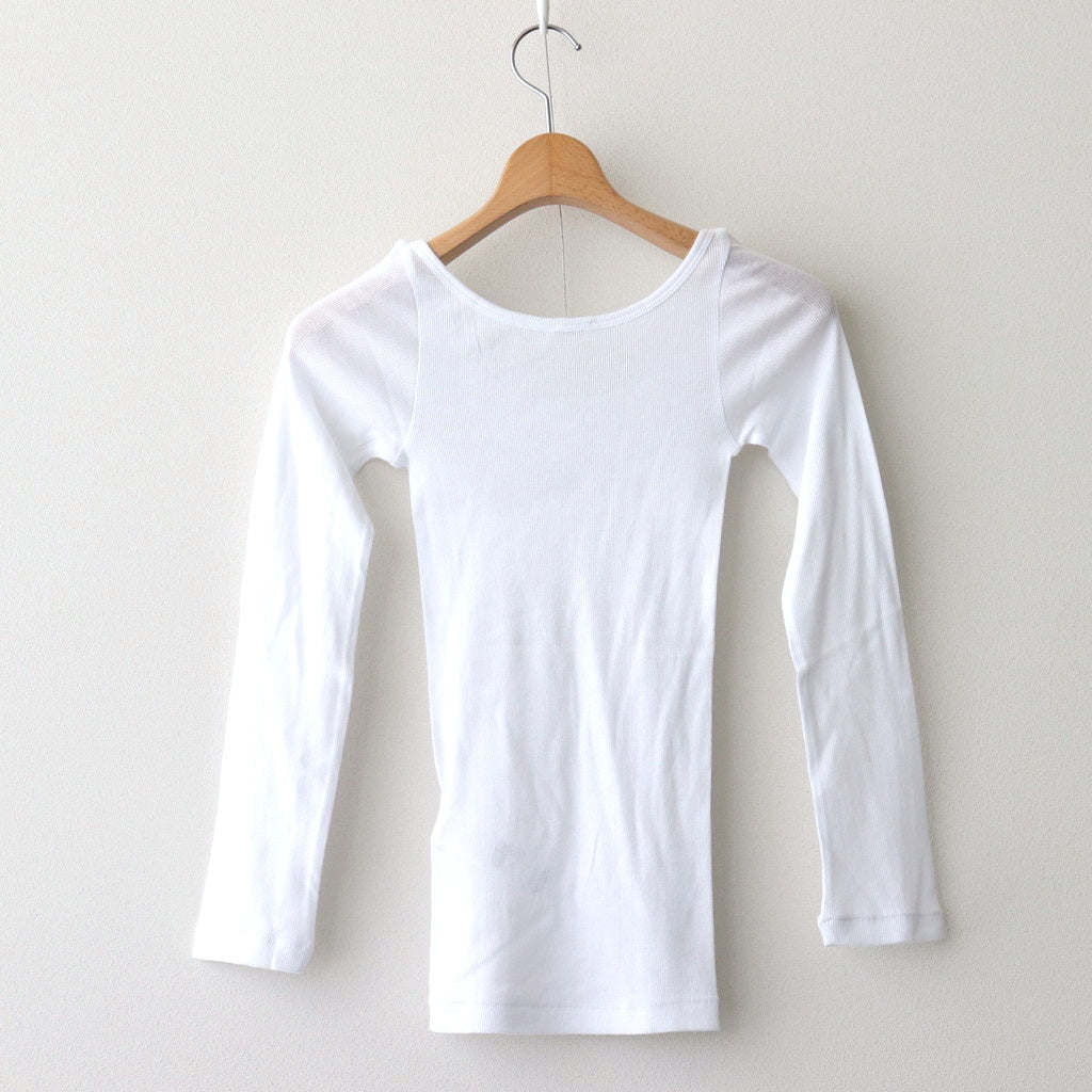 COMPACT RIB LONG SLEEVE T-SHIRT #WHITE [KKAGGM0021]