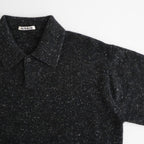 CASHMERE NEP KNIT POLO #MIX BLACK [A26AP02NE]