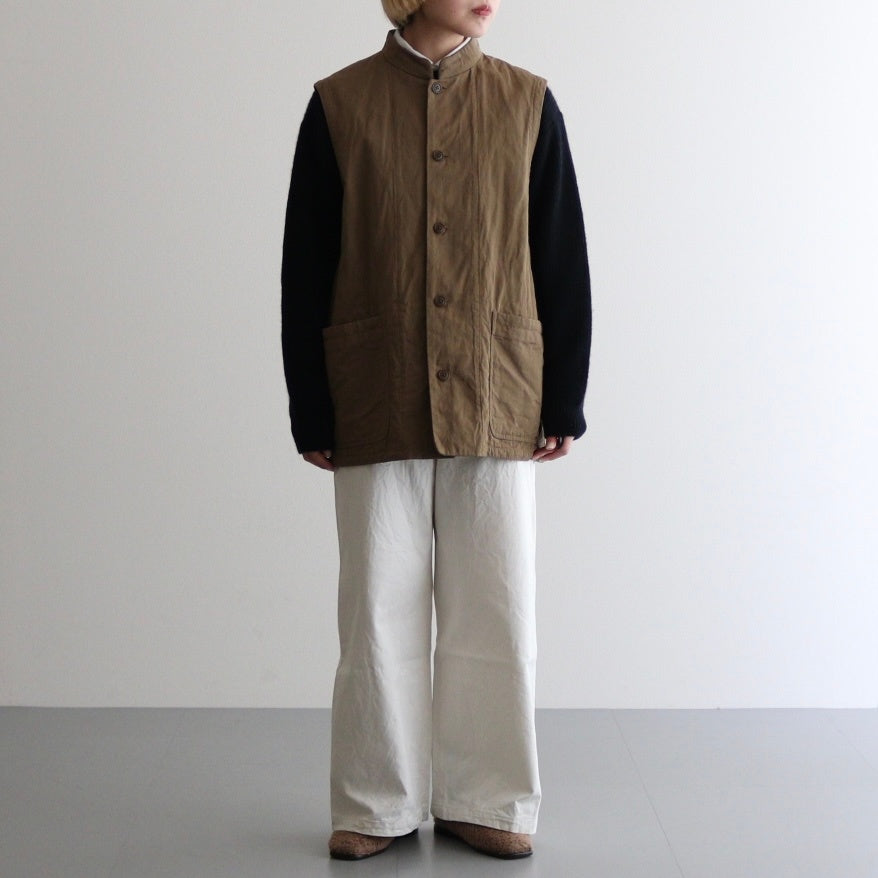 BUTTON VEST #olive [44558].