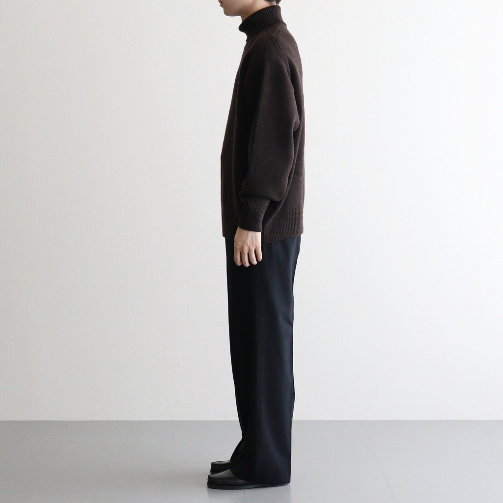 EXTRA FINE WOOL WARM KNIT TURTLE NECK LS #DARK BROWN [ST.1290]