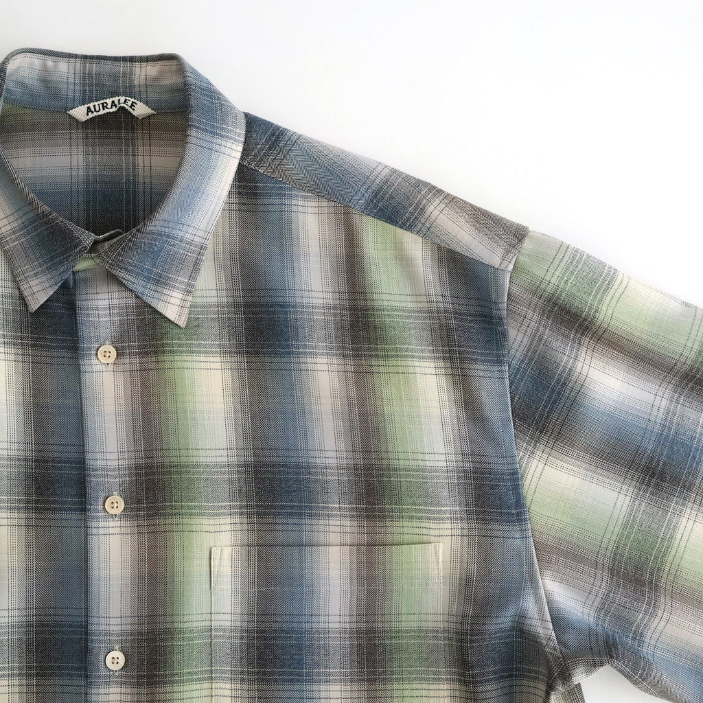 SUPER LIGHT WOOL CHECK SHIRT #BLUE GREEN CHECK [A25AS01LC] – ciacura