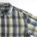 SUPER LIGHT WOOL CHECK SHIRT #BLUE GREEN CHECK [A25AS01LC]