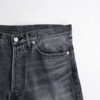 Selvage Denim Five Pocket Wide Straight Pants #BLACK LIGHT FADE [GU263-40059LB]