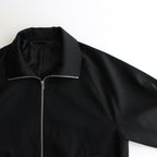 W/SI SATIN ZIP UP SHORT JACKET #BLACK [ST.1068]