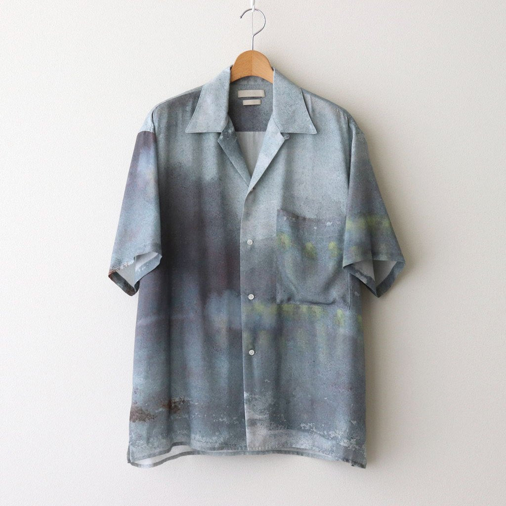 LANDSCAPE PRINTED OPEN COLLAR SHIRT #BLUE [YK25SS001003SH]