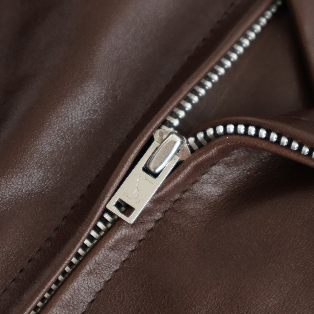 HEAVY LAMB LEATHER RIDERS JACKET #DARK BROWN [A25AB01LA] - ciacura