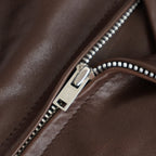 HEAVY LAMB LEATHER RIDERS JACKET #DARK BROWN [A25AB01LA]