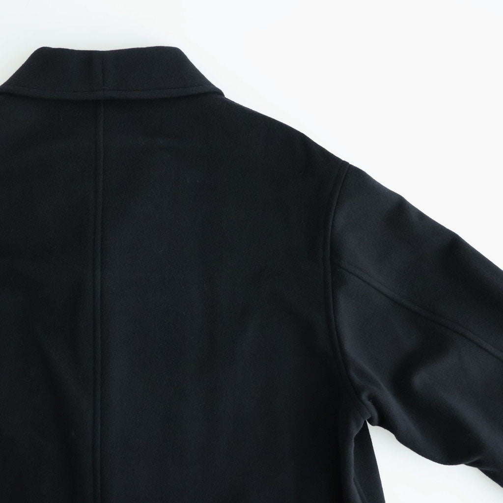 SUPER FINE WOOL MOSSER SHAWL COLLAR COAT #BLACK [A26AC02WM]
