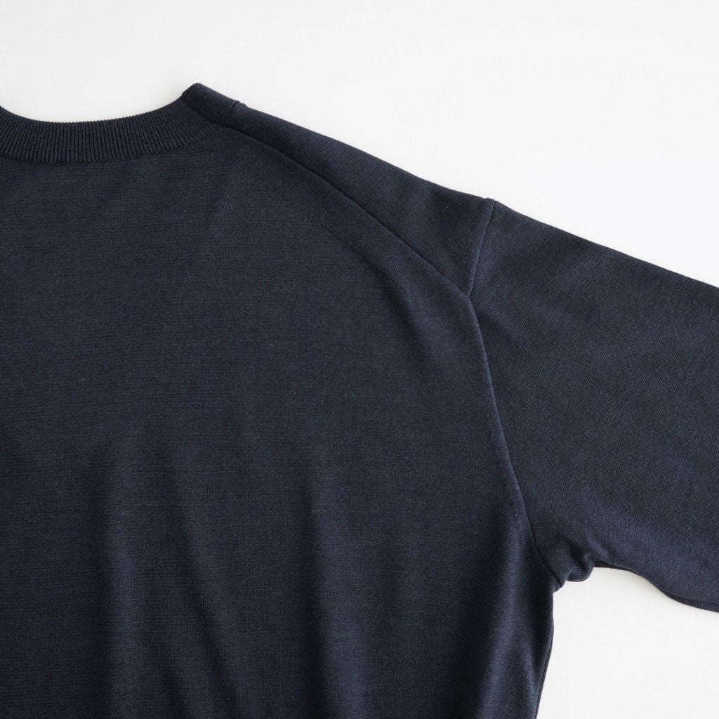 SILK SUEDE KNIT V NECK PULLOVER #NAVY [KRAGLW0312]