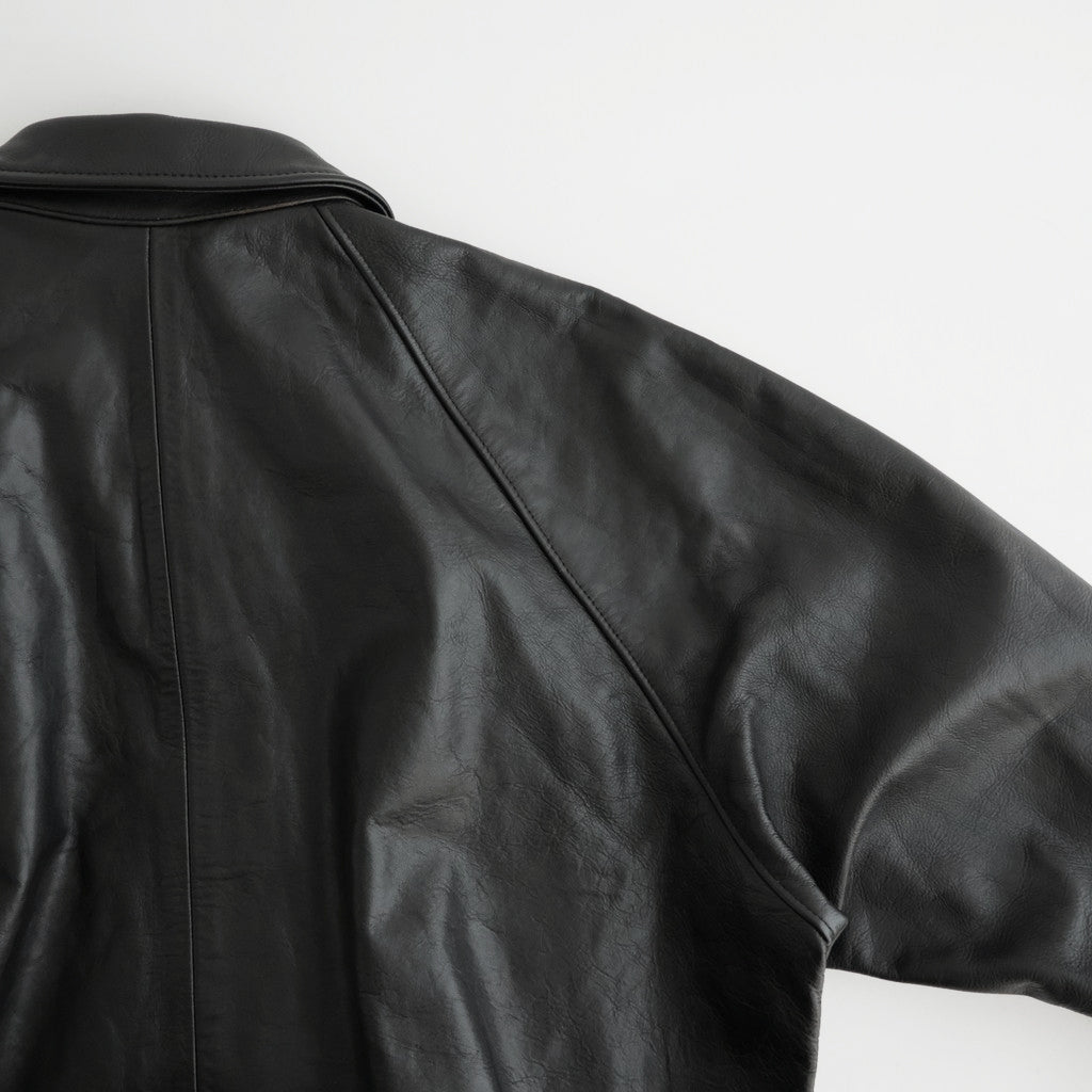 Cow Leather Raglan Blouson #BLACK [GU263-30320]