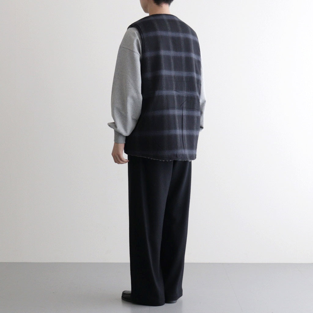 FLANNEL CHECK REVERSIBLE VEST #BLACK [FSC253-30128]