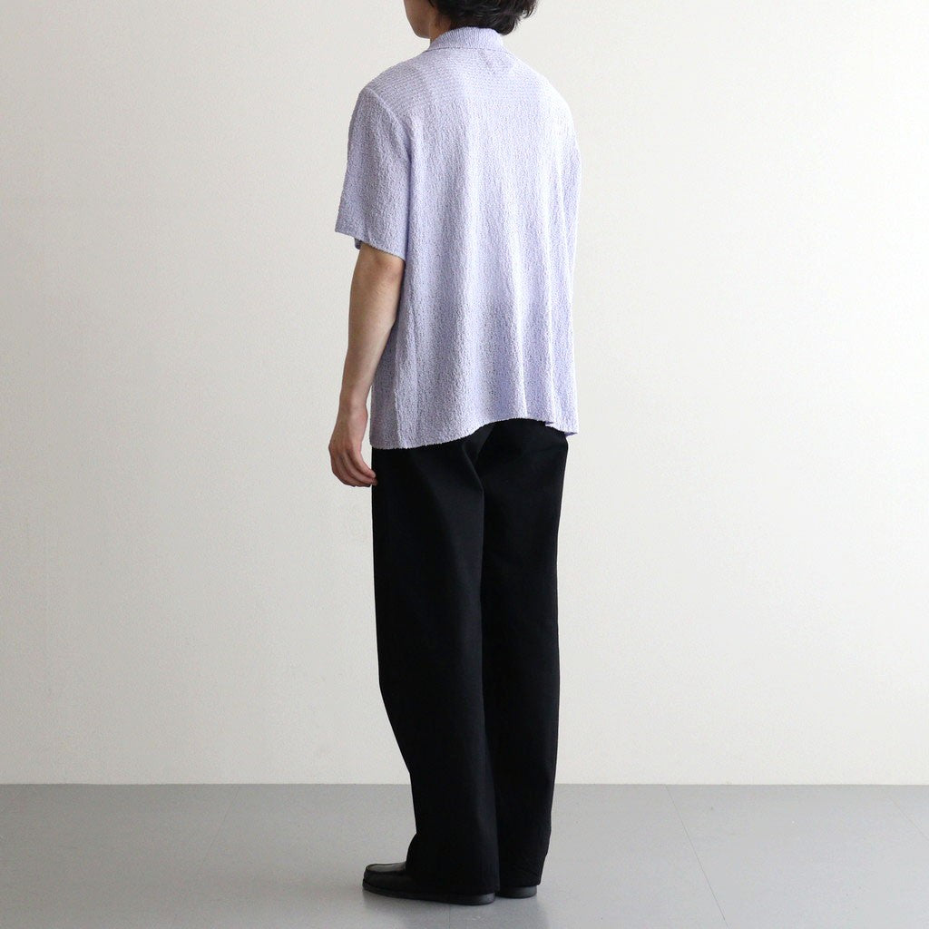 COTTON SHEER KNIT OPEN COLLAR SHIRT #LAVENDER [YK25SS0964S]