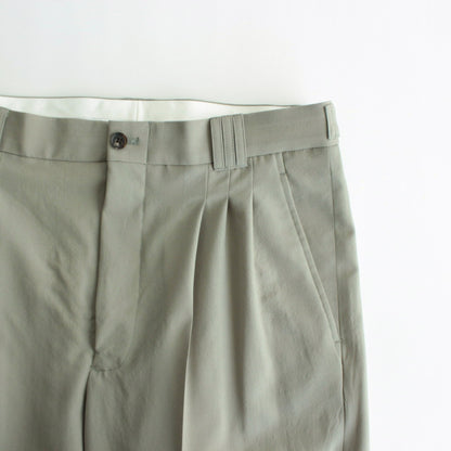 WOOL TROPICAL 3PLEATED WIDE-LEG TROUSERS #GRAYISH KHAKI [YK25SS0898P]