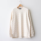 綿パイルジャカード格子柄トップス #OFF WHITE [HO-T013-051]