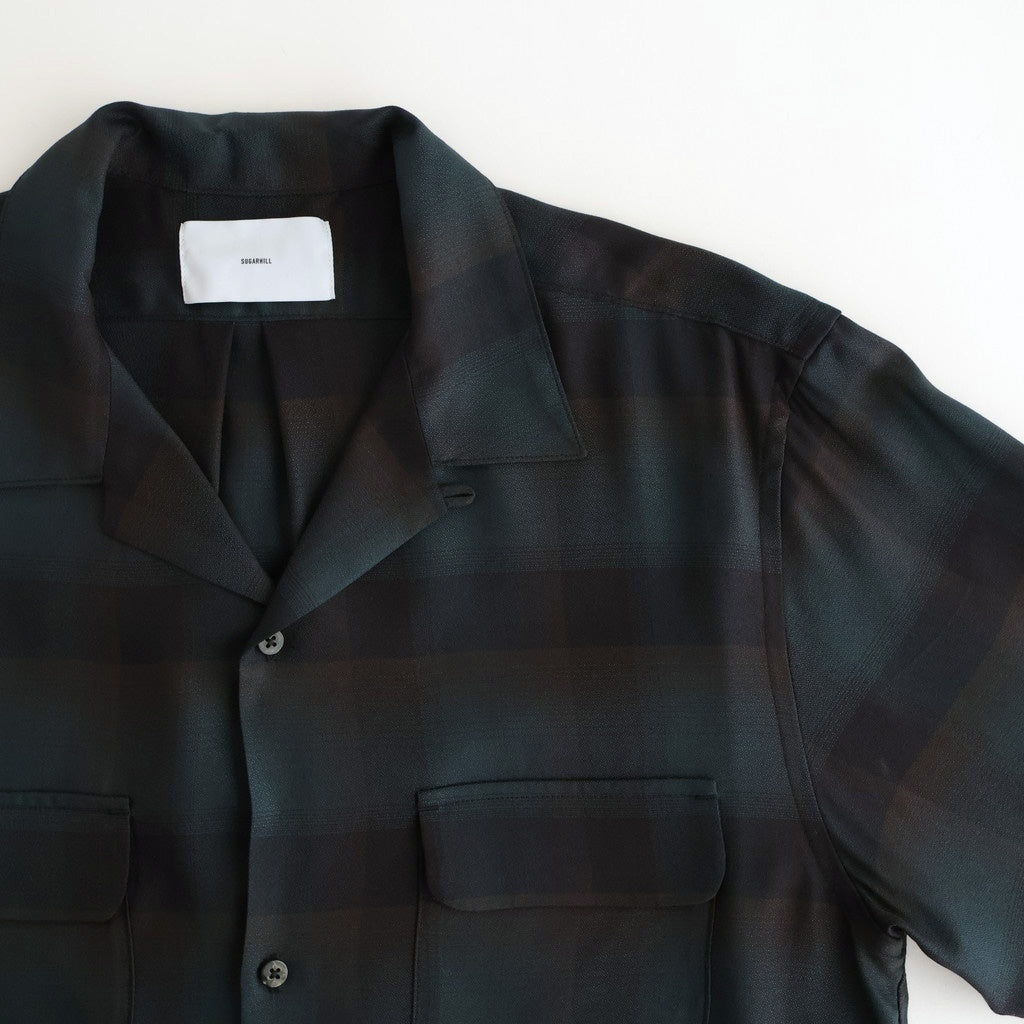PLAID OPEN COLLOR SHIRTS #DEEP GREEN [25330501]