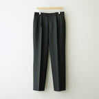 BLUEFACED WOOL TWO-TUCK SLACKS #CHARCOAL NAVY STRIPE [A26AP02BS]