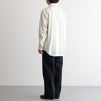 SUPER FINE WOOL STRIPE SHIRT #IVORY WHITE STRIPE [A26SS01WW]