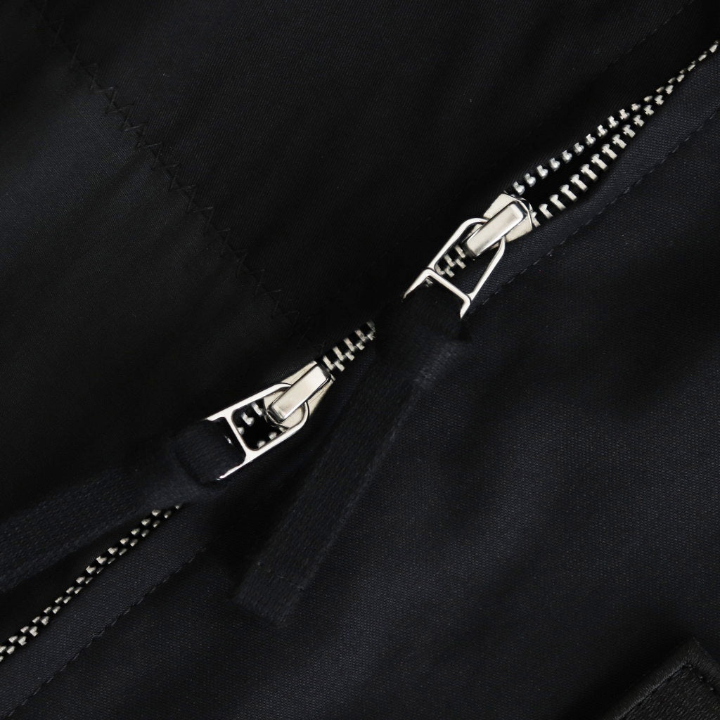 綿ナイロンバックサテン×多素材MIX ブルゾン #BLACK×MIX [HO-J023-051]