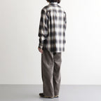 SUPER LIGHT WOOL CHECK SHIRT #BROWN CHARCOAL CHECK [A26AS01LC]