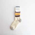 COARSE RIBBED OLDSCHOOL CREW SOCKS #BORDEAUX/YELLOW [R1255-SS26]