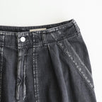 LIGHT-WEIGHT DENIM 1TUCK WIDE BAKER PANTS #BLACK [YK25SS0931P]