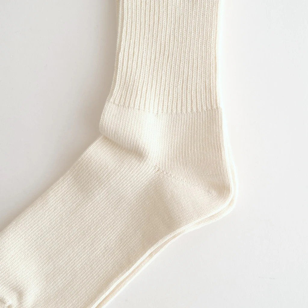 ORGANIC DAILY 3 PACK RIBBED CREW SOCKS #IVORY [R1427-SS26]