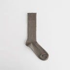 LINEN COTTON RIBBED CREW SOCKS #D.GRAY [R1461-SS26]