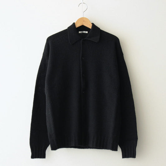 SHETLAND WOOL CASHMERE KNIT CARDIGAN #BLACK [A24AS01SC]