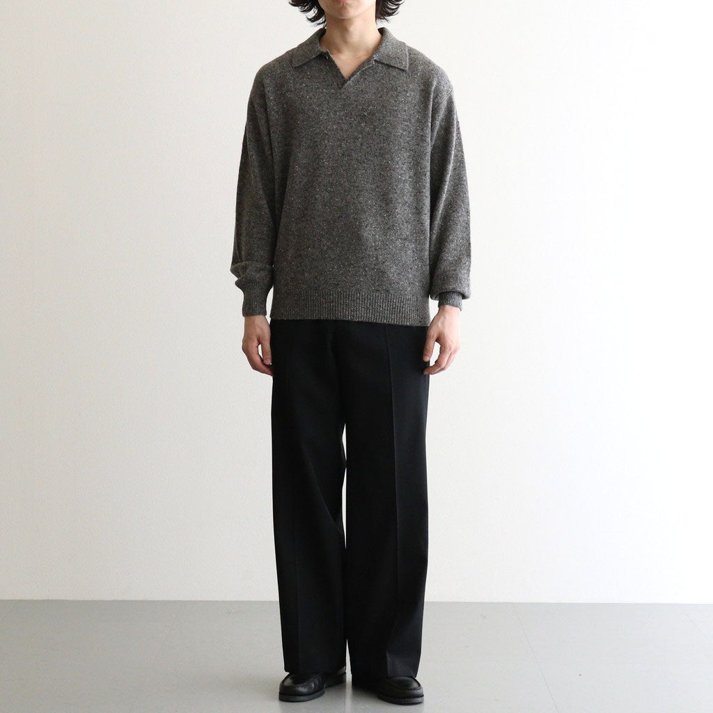 CASHMERE NEP KNIT POLO #MIX GRAY [A26AP02NE]