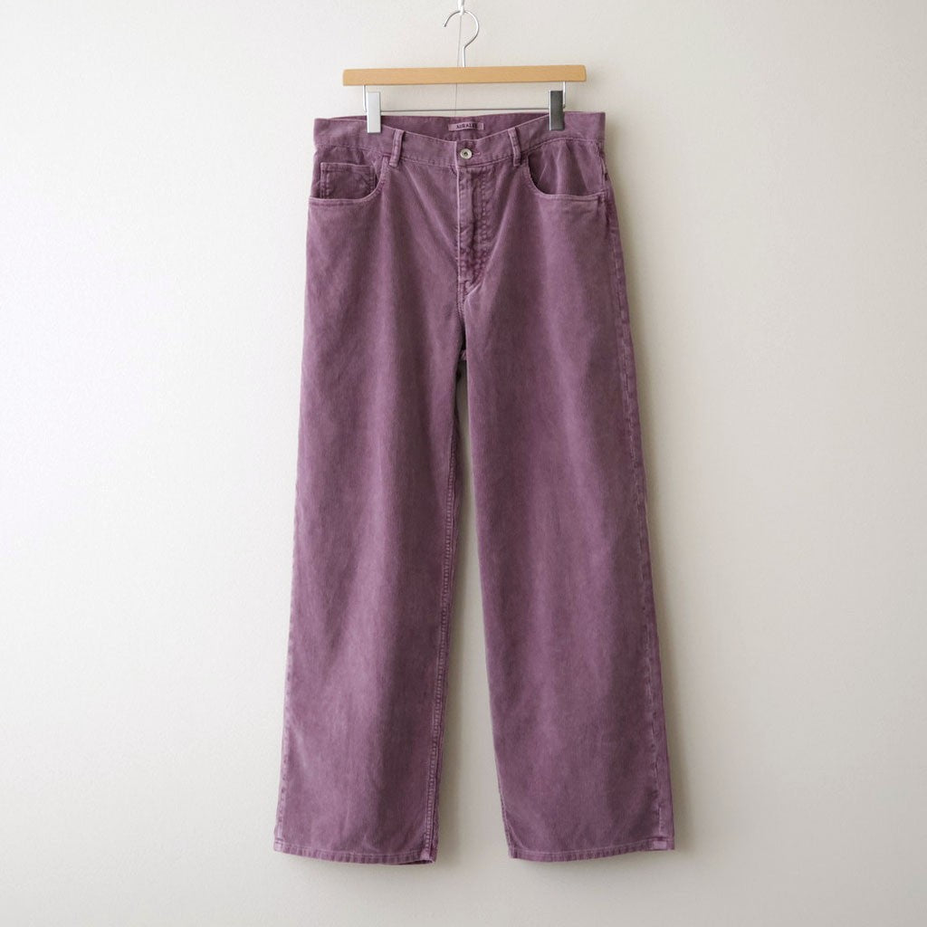 GARMENT-DYED FINX CORDUROY 5P WIDE PANTS #DUSTY PURPLE [A26AP01FX]