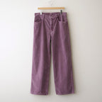 GARMENT-DYED FINX CORDUROY 5P WIDE PANTS #DUSTY PURPLE [A26AP01FX]