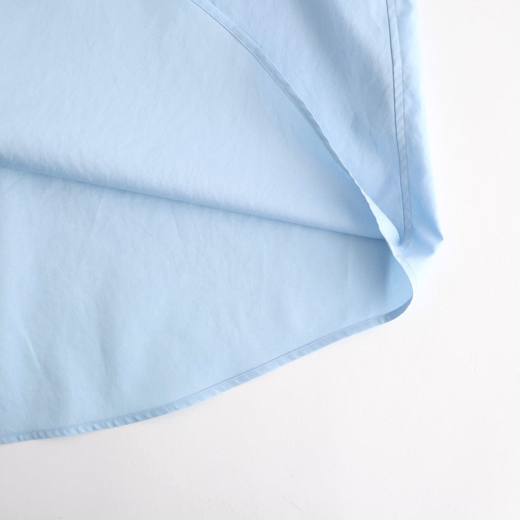 WASHED FINX TWILL BIG HALF SLEEVED SHIRT #LIGHT BLUE [A26SS03TN]