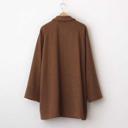 WOOL SOUTIEN COLLAR COAT SHORT #brown tweed [14551]