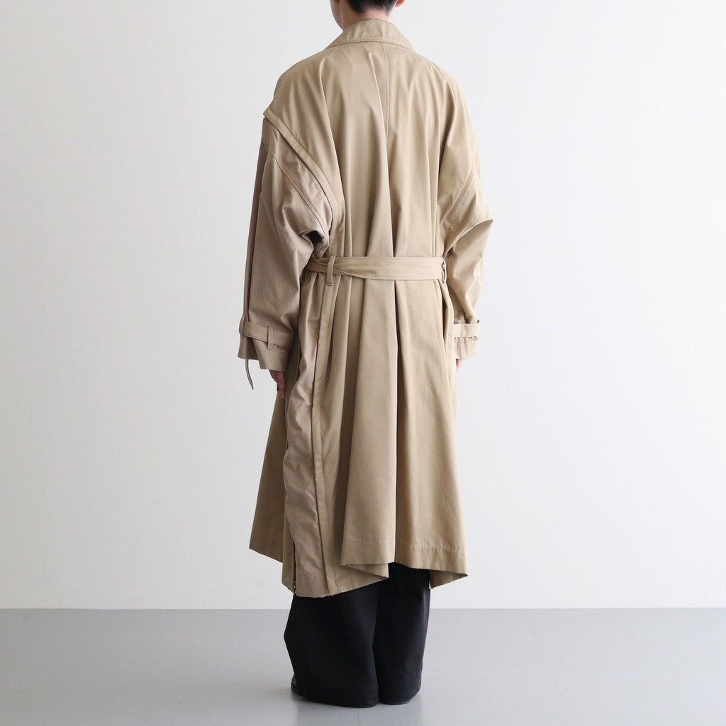 DETACHABLE WIDE TRENCH COAT #KHAKI [YK24FW0736C]