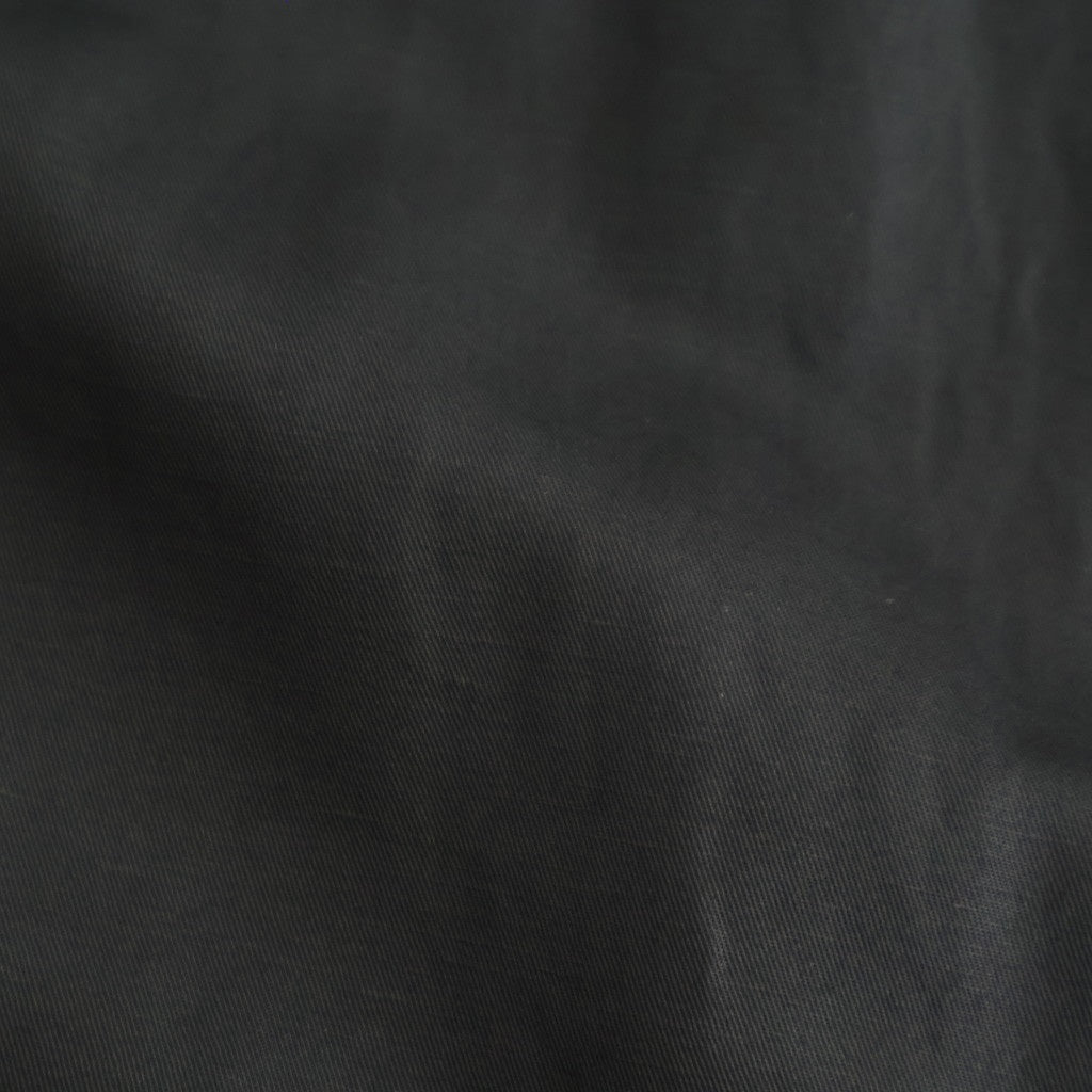 綿麻ツイル 製品洗い モッズコート #BLACK [HQ-C002-051]