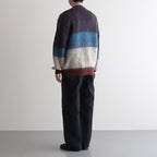 MOHAIR BORDER CARDIGAN #PURPLE [YK23FW0571S]