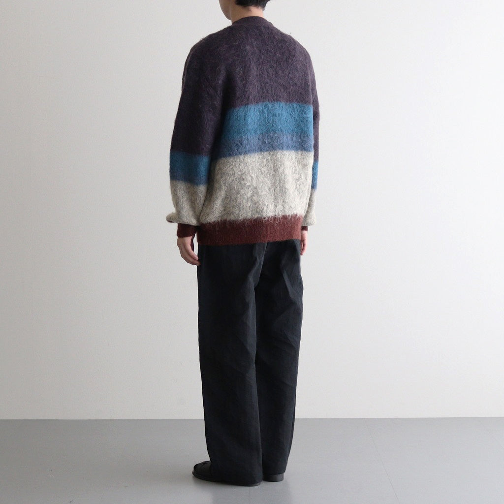 MOHAIR BORDER CARDIGAN #PURPLE [YK23FW0571S]