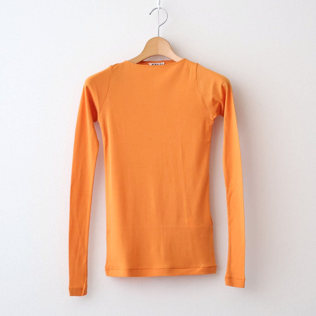 SUPER HIGH GAUGE SHEER RIB BOAT NECK L/S TEE #ORANGE [A00T05HF]