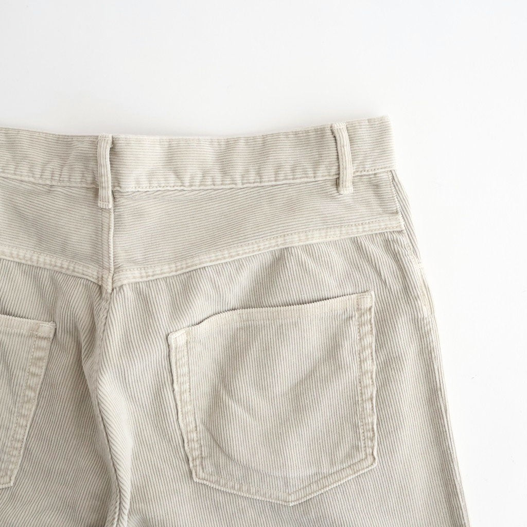 GARMENT-DYED FINX CORDUROY 5P WIDE PANTS #WHITE KHAKI [A26SP01FX]
