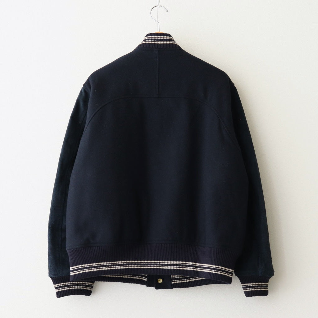 LEATHER STUDIUM JACKET #NAVY [25330210]