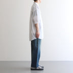 BROAD S/S OVERSIZED BAND COLLAR SHIRT #WHITE [GM231-50083B]