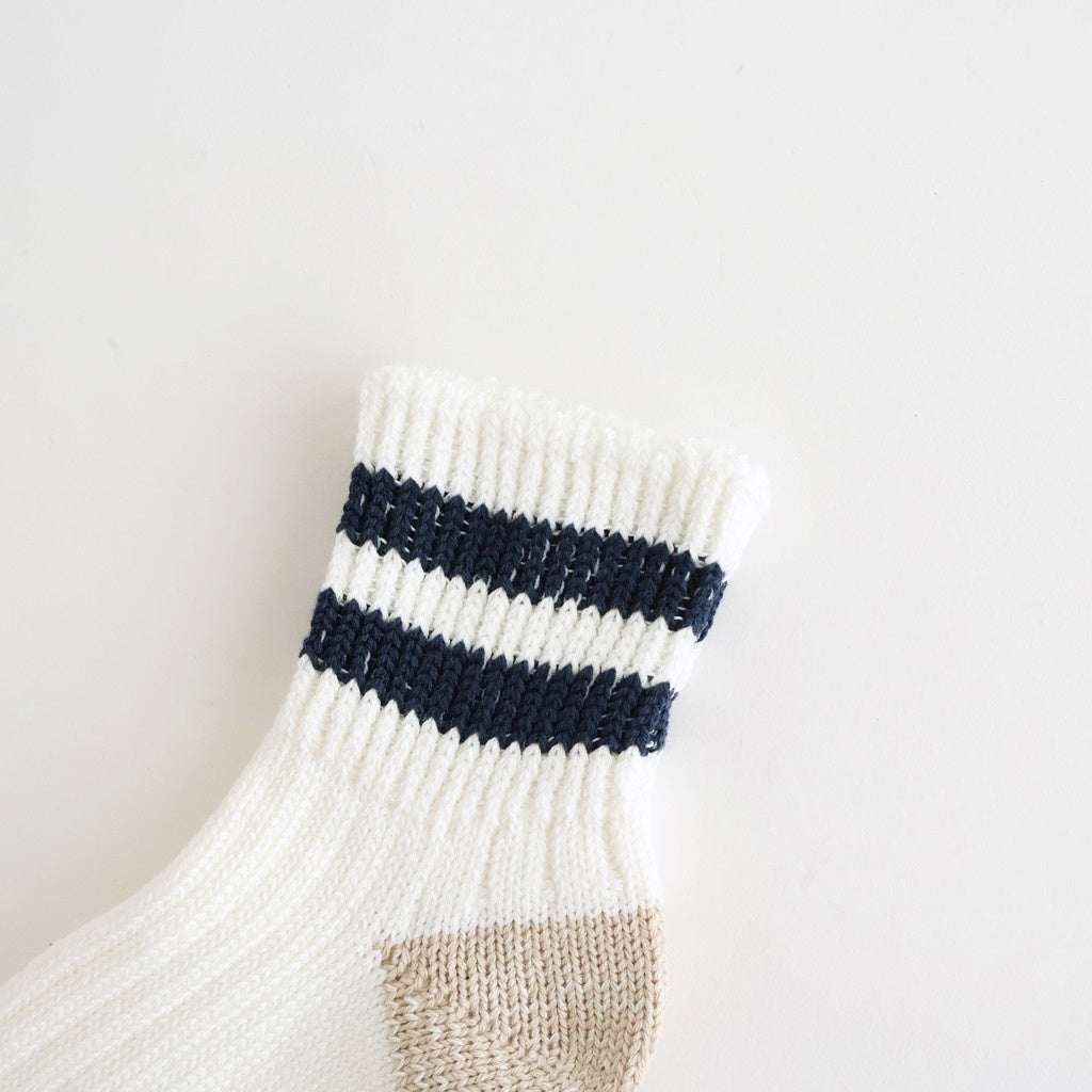 O.S. RIBBED ANKLE SOCKS #WHITE/NAVY [R1404-SS26]