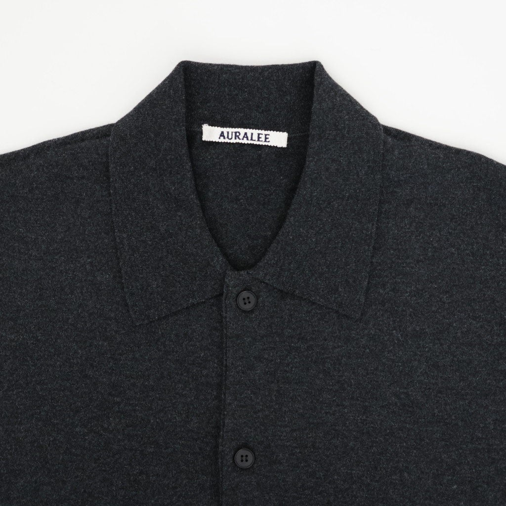 HIGH TWIST WOOL KNIT SHIRT CARDIGAN #CHARCOAL [A26AC01CK]