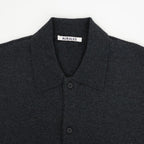 HIGH TWIST WOOL KNIT SHIRT CARDIGAN #CHARCOAL [A26AC01CK]