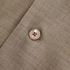 SUPER FINE TROPICAL WOOL OPEN COLLAR HALF SLEEVED SHIRT #TOP LIGHT BROWN [A25SS02WT]